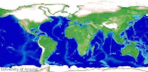        20.000  - Map of the world showing where glaciers existed about 20,000 years ago 